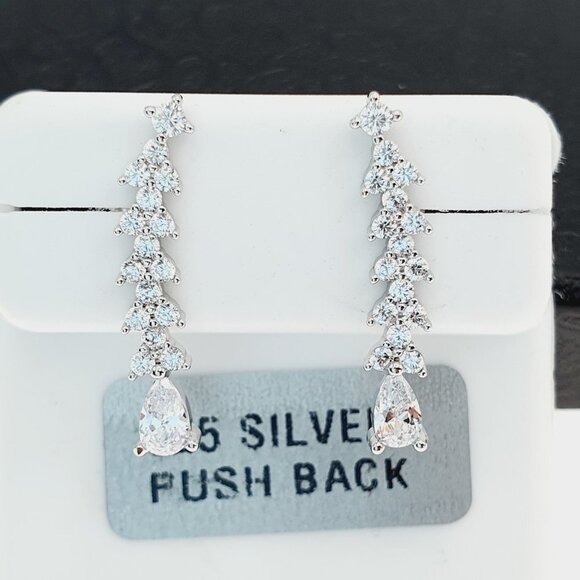 925 sterling silver luxury CZ earrings for women/girls, Best forRJUS2204 - Picture 1 of 9